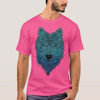 Camiseta Lobo Do Céu Noturno Iluminando Natureza Animal