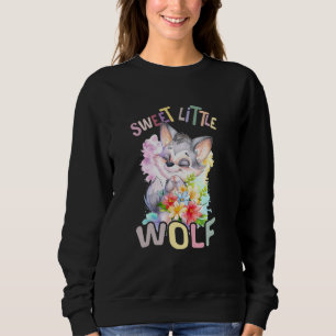 Camiseta lobo-doce com lobos-giros-flores