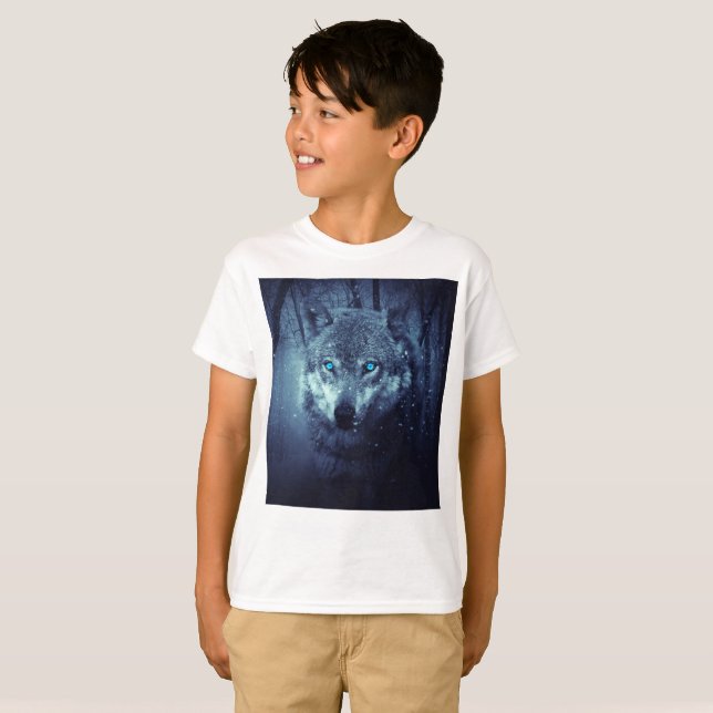 Camiseta Lobo dos olhos azuis (Frente Completa)