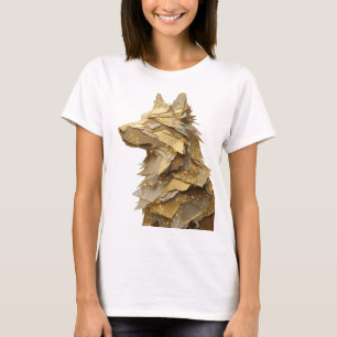 Camiseta Lobo Dourado Prata Bold Design Moderno
