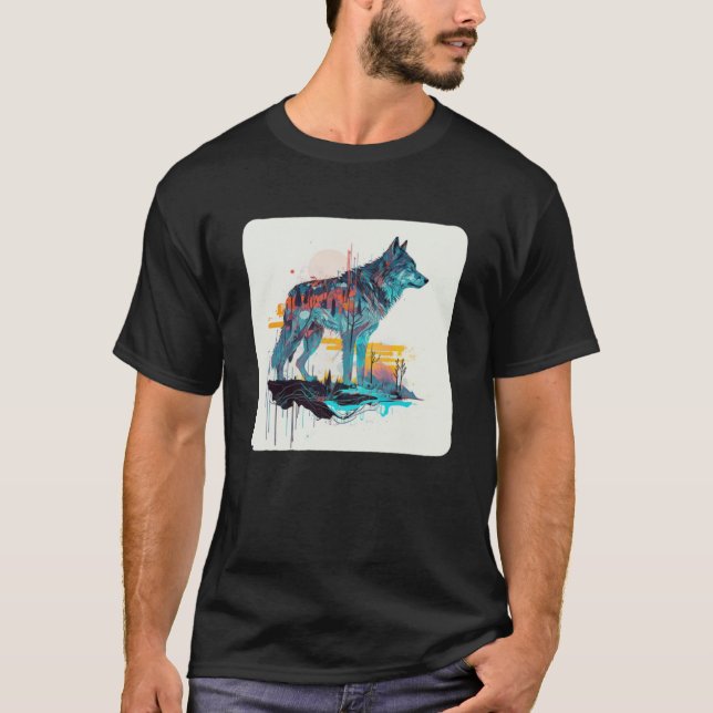 Camiseta Lobo e Lobos Homens Mulheres Crianças 34 (Frente)