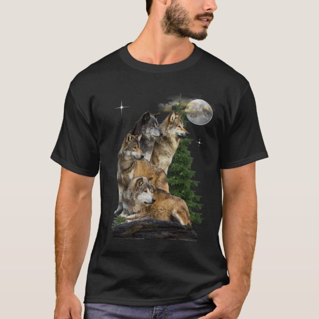 Camiseta lobo e lua (Frente)