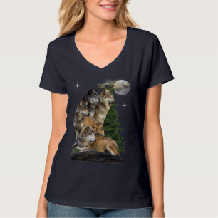 Camiseta lobo e lua