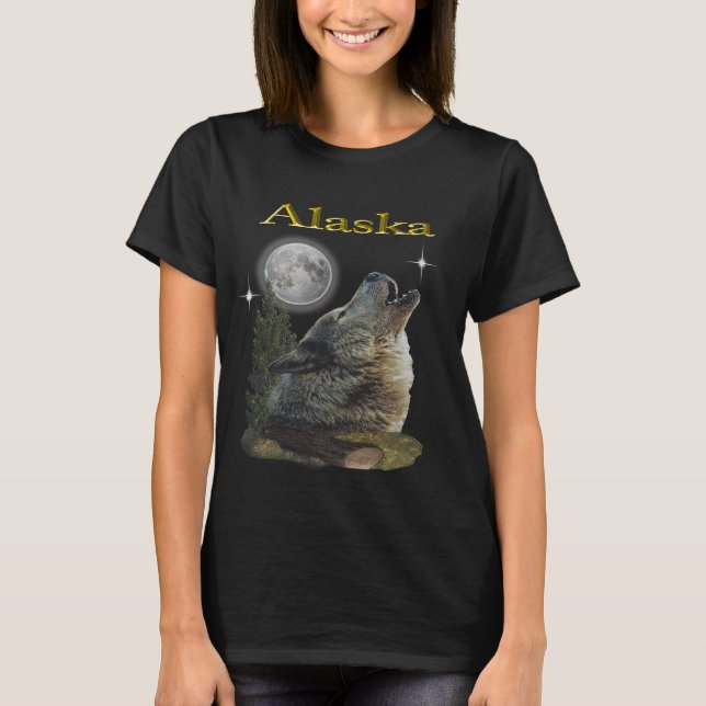 Camiseta lobo e lua (Frente)