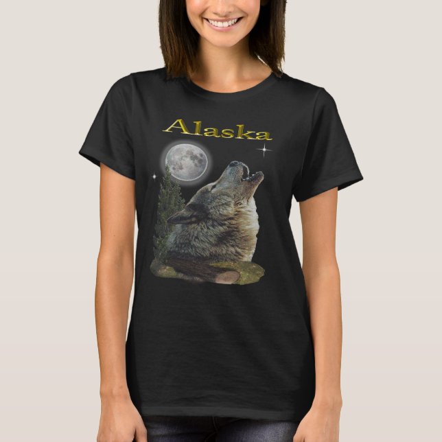 Camiseta lobo e lua (Frente)