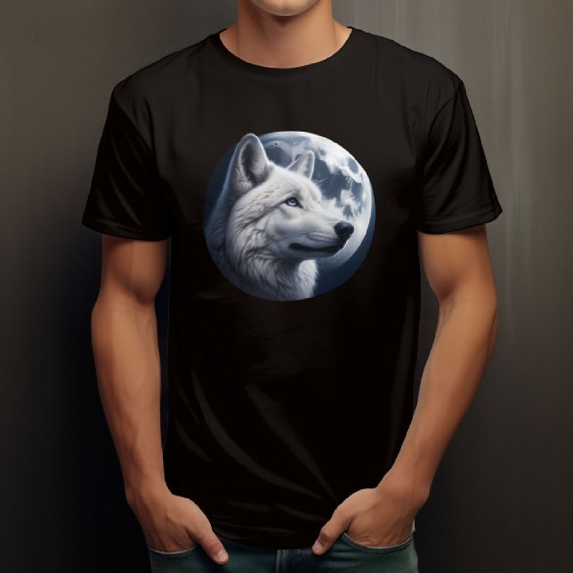 Camiseta Lobo e lua impressionantes (Criador carregado)