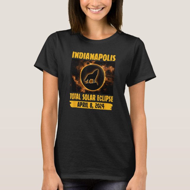 Camiseta Lobo Eclipse Solar Total De Indianápolis A Uivar F (Frente)