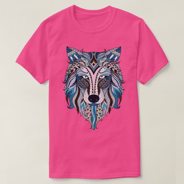 Camiseta Lobo Étnico Alpha Wolf (Frente do Design)