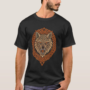 Camiseta Lobo Fenrir de Odin - Rune Viking Gravada 
