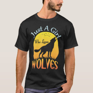 Camiseta Lobo Fofo da Lua Cheia Apenas Uma Garota Que A