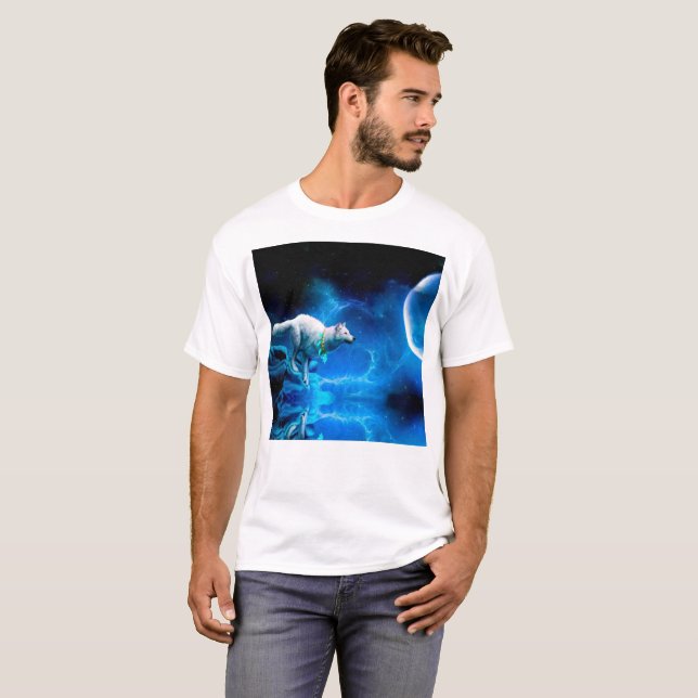 Camiseta Lobo indiano e lua cheio (Frente Completa)