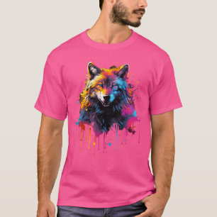 Camiseta Lobo legal No Lobo Pintado Colorido