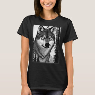 Camiseta Lobo-lobo-lobo-cabeça-predador da floresta