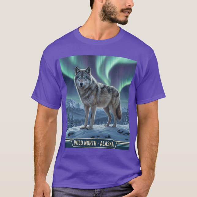 Camiseta 🌌 Lobo Majestoso ❄️ | Arte de vida selvagem em no (Frente)