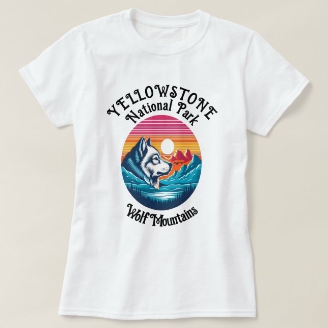 Camiseta Lobo Majestoso De Yellowstone (Frente do Design)