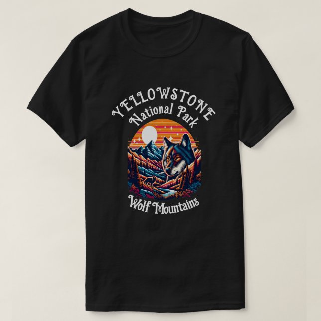 Camiseta Lobo Majestoso em Terreno Montanhoso (Frente do Design)