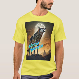 Camiseta Lobo Majestoso Howling na Lua - Sonata de inverno