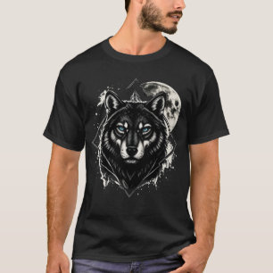 Camiseta Lobo Majestoso Sob a Lua Cheia