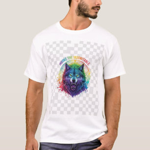 Camiseta Lobo Multicolor Invocar a Rúnica Indomável Ci