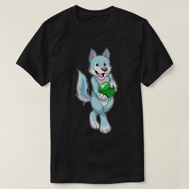 Camiseta Lobo na Boliche com Bola de boliche (Frente do Design)