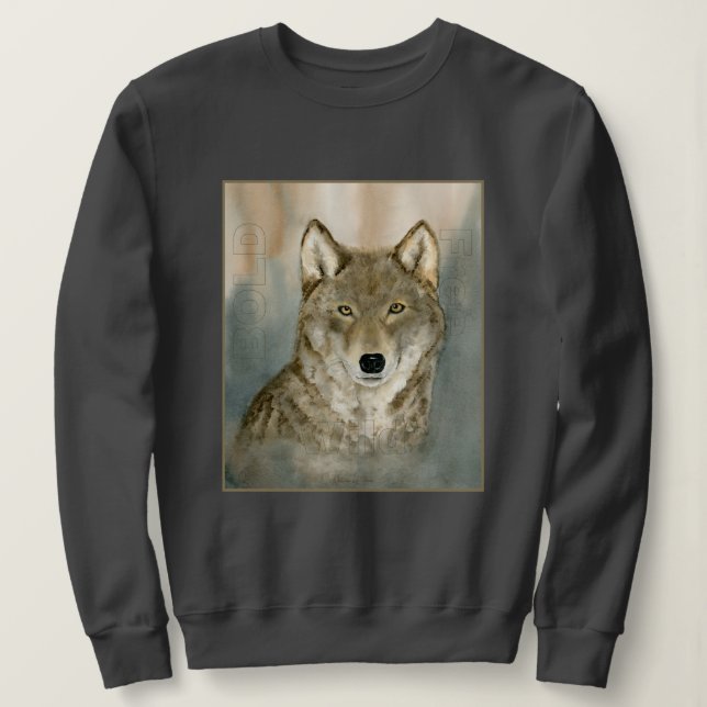 Camiseta Lobo na Névoa Aquarela (Frente do Design)