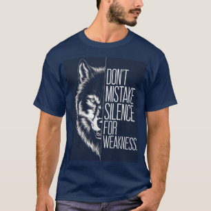 Camiseta Lobo Não Confunda Silêncio com Fraqueza