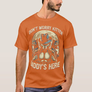 Camiseta Lobo Não se Preocupe Gatinho O Papai Está Aqui Mem