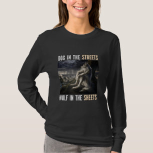 Camiseta Lobo Nas Folhas Engraçado Alpha Werewolf Meme