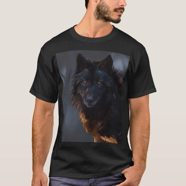 Camiseta Lobo Negro (Frente)