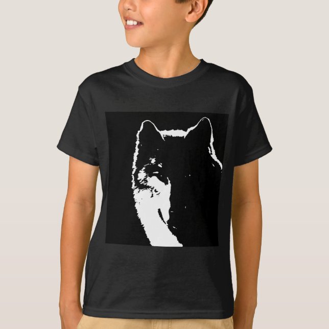 Camiseta Lobo Negro e Branco (Frente)