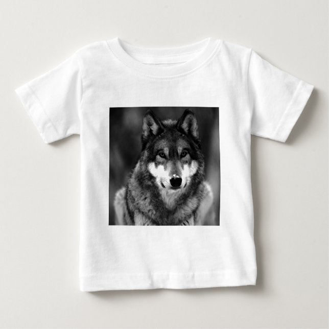 Camiseta Lobo Negro e Branco (Frente)