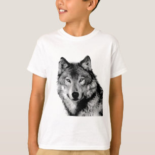 Camiseta Lobo Negro e Branco