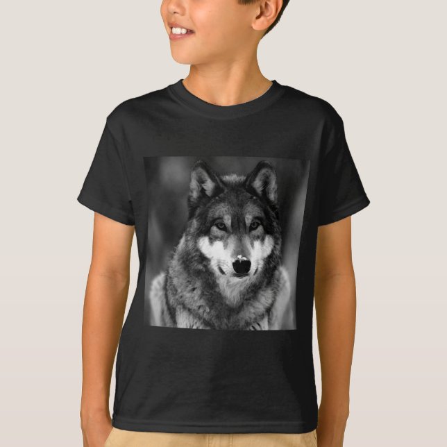 Camiseta Lobo Negro e Branco (Frente)