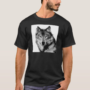 Camiseta Lobo Negro e Branco