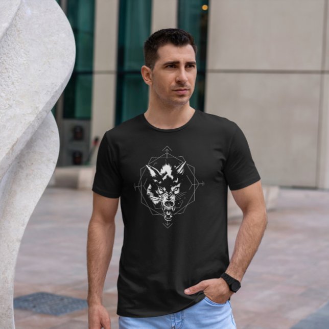 Camiseta Lobo Negro E Branco (Criador carregado)