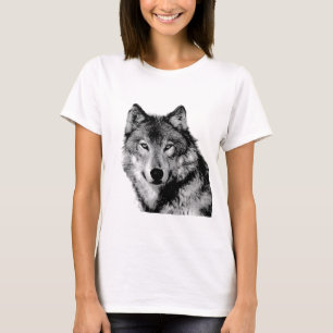 Camiseta Lobo Negro e Branco