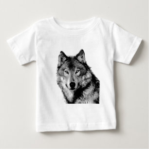 Camiseta Lobo Negro e Branco