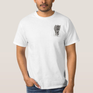 Camiseta Lobo Negro Zangado na Neve, inverno selvagem