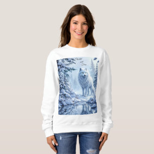 Camiseta Lobo-neve selvagem predadores natureza arte de inv