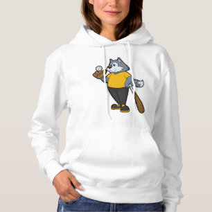Camiseta Lobo no Baseball com bastão de beisebol