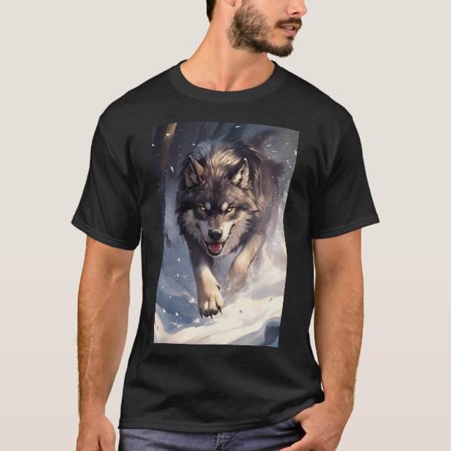 Camiseta Lobo no inverno (Frente)