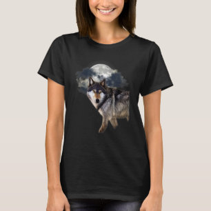 Camiseta Lobo no lobo da lua cheia e o lobo amante da natur