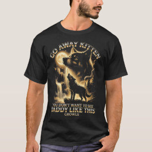 Camiseta Lobo Pai Engraçado Rosna Vá Embora
