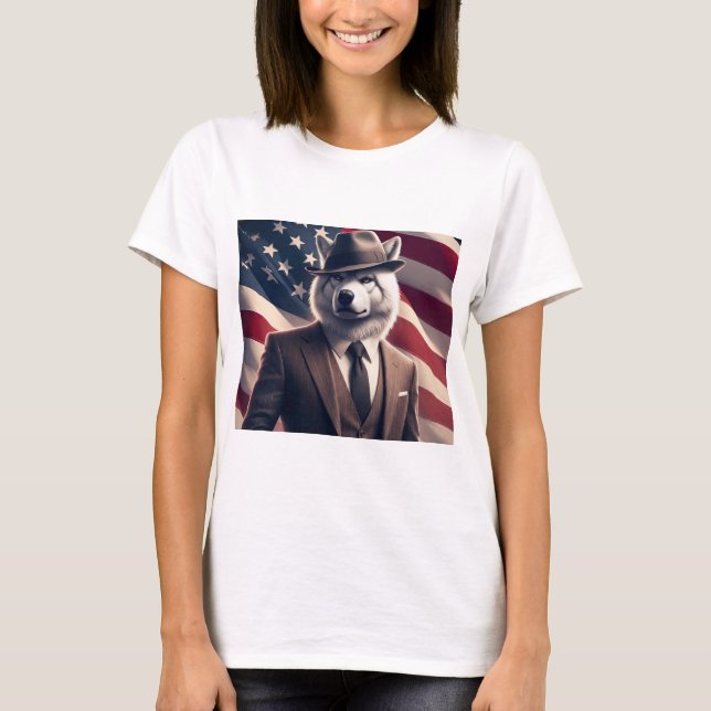 Camiseta Lobo Patriótico   (Frente)