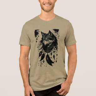 Camiseta lobo, predador, caçador de sonhos, amuleto, talism