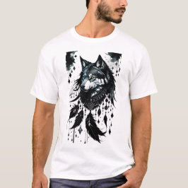 Camiseta lobo, predador, caçador de sonhos, amuleto, talism
