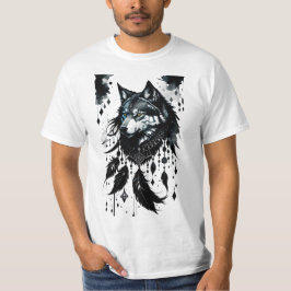 Camiseta lobo, predador, caçador de sonhos, amuleto, talism