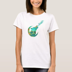 Camiseta Lobo que urra na galáxia