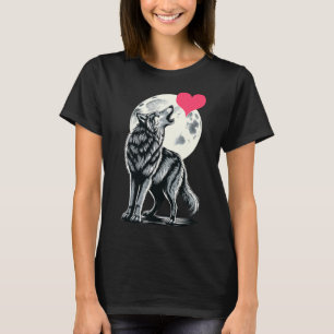 Camiseta Lobo Segurando Coração Dia dos Namorados Lobos Fof