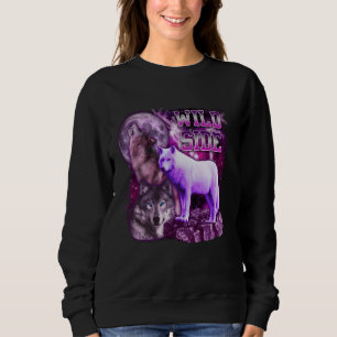 Camiseta Lobo Selvagem Na Galáxia Da Lua Engraçado Três Lob